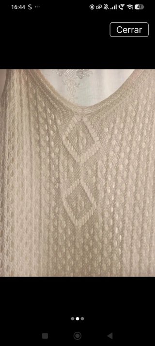 Vestido ibicenco tejido beige talla única