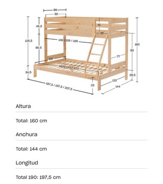 Litera triple madera LUFE natural