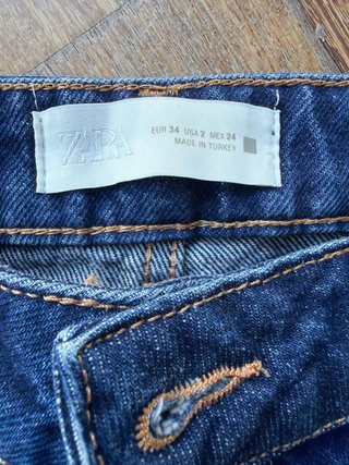 Zara Jeans Tiro Alto Wide Leg, talla 34