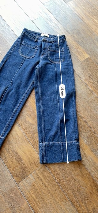 Zara Jeans Tiro Alto Wide Leg, talla 34