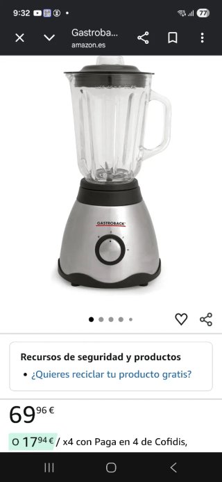 Batidora Gastroback 1.5L Acero Inox
