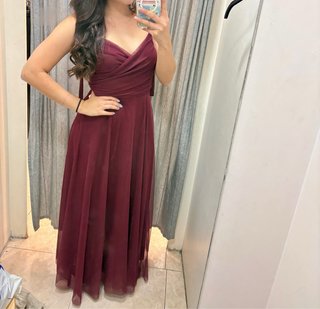 Vestido largo burdeo