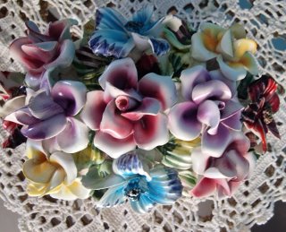 Capodimonte fiori porcellana prima metà '900