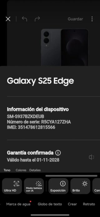 Samsung Galaxy S25 Edge 256GB Negro