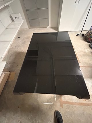 Mesa de centro extensible cristal negro
