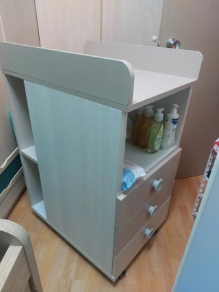 Cambiador bebé madera 4 cajones