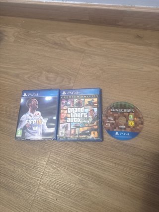 PS4 FIFA 18, GTA 5 y Minecraft