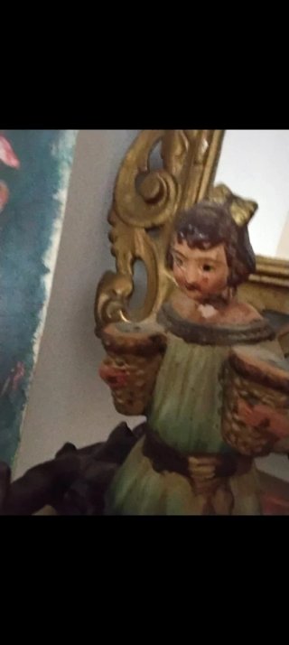 Pareja figuras barro para plantas