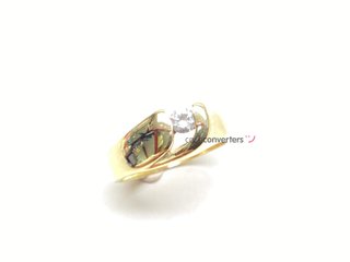 anillo oro 18k con piedra con circonita