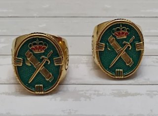 REBAJADO. SELLO ANILLO BAÑO ORO G. CIVIL
