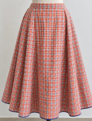 Falda baturra cuadros naranja