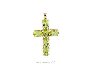 colgante oro 18k con piedra con olivina