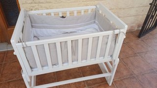 Minicuna madera blanca + textil