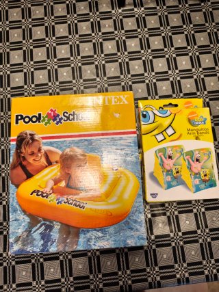 Flotador hinchable y manguitos Spongebob
