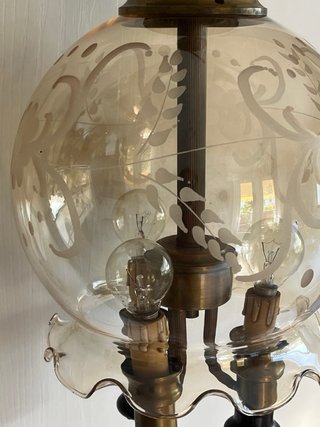 Lampadario Vetro Soffiato Fumé 1900