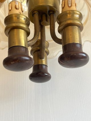 Lampadario Vetro Soffiato Fumé 1900