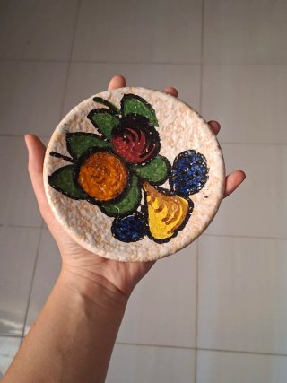 Plato decorativo cerámica frutas