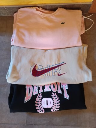 Conjunto 3 prendas: chándal rosa y 2 sudaderas