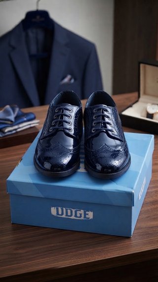 Zapatos Oxford charol azul marino T.40