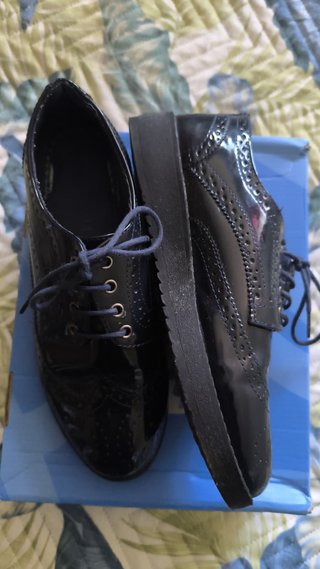 Zapatos Oxford charol azul marino T.40