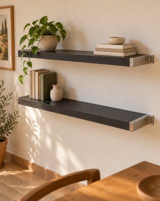 2 Scaffali IKEA EKBY Nero con Supporti