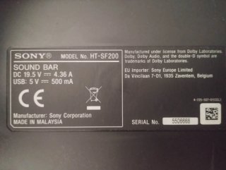 Barra de Sonido Sony HT-SF200 Negra