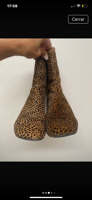 Botines piel y pelo natural tacón 7.5cm