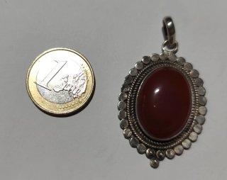 Colgante Plata con Piedra Roja
