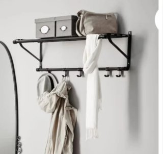 Perchero de pared PORTIS (IKEA) en acero negro