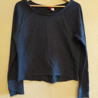 Sudadera mujer azul de tejido fino sin capucha