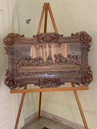 Quadro Ultima Cena intagliato in legno