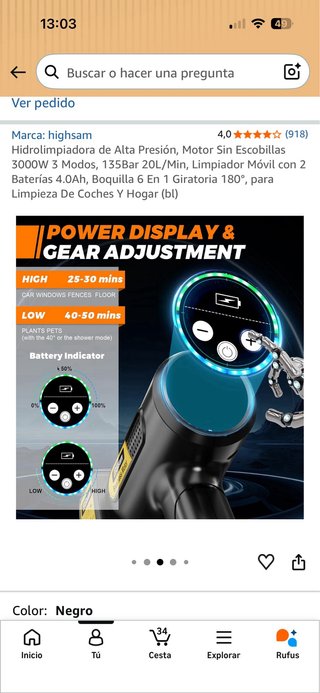 Hidrolimpiadora Alta Presión 3000W