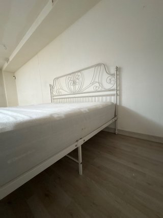 Estructura cama metal blanco 200x200