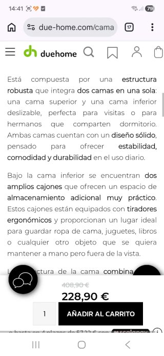 Cama nido con cajones y segunda cama