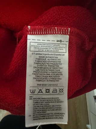 Sudadera Adidas Roja Talla S con capucha
