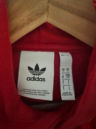 Sudadera Adidas Roja Talla S con capucha