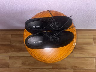 Zapatos negros plataforma tacón (talla 37)