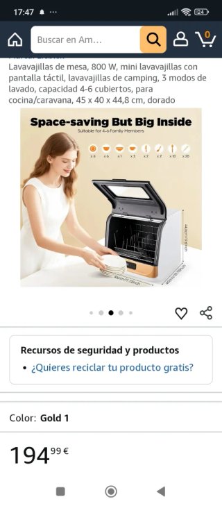 Lavavajillas de sobremesa compacto