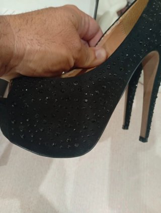 Scarpe con tacco e strass