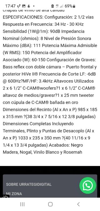 Altavoces Monitor Audio Bronze 6