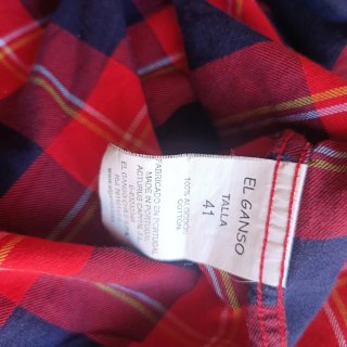 Camisa de cuadros El Ganso 100% algodón Talla M/L
