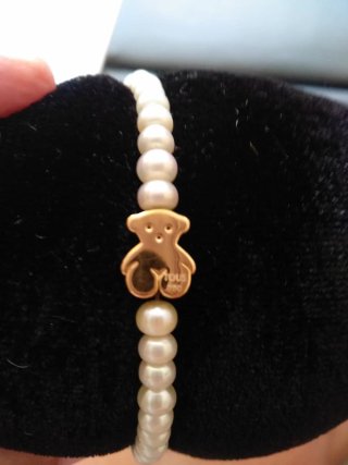 Pulsera Tous Oso Perlas Oro