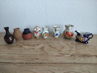 Lote 8 Miniaturas Cerámica y Alfarería Vintage