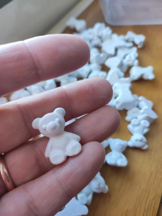 70 Mini Ursos Gesso 2cm