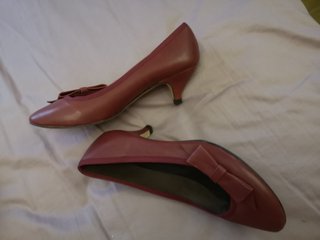 Zapatos piel burdeos lazo Talla 37