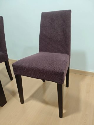 Juego de 6 sillas de comedor color berenjena