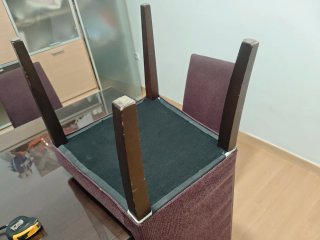 Juego de 6 sillas de comedor color berenjena