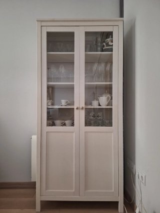 Vitrina Ikea Hemnes Blanca Madera y Cristal