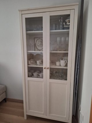 Vitrina Ikea Hemnes Blanca Madera y Cristal