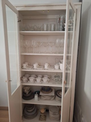 Vitrina Ikea Hemnes Blanca Madera y Cristal